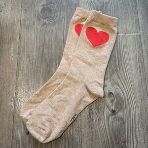 J. Crew Socks with Red Heart Design
